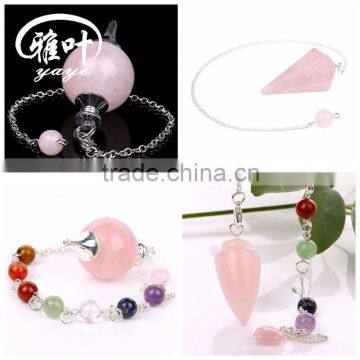 Wholesale Semi precious rose quartz Reiking healing Pendulum