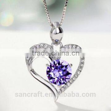 Big heart sterling silver personalized name necklace