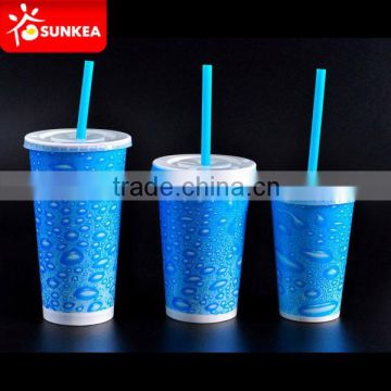 Paper cold cup with straw