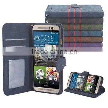 New Design Leather Flip Case Cover For HTC ONE M8