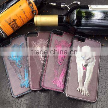Luxury 3D Wolf SLIM PU Leather Case Cover For Apple iPhone 6 6S & 6 PLUS