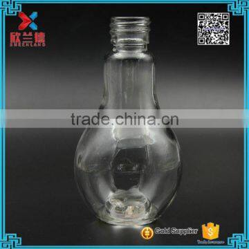 450ml Blue Light Bulb Shape Glass Beverage/juice Bottle With Inner Plug and Lid photo-2