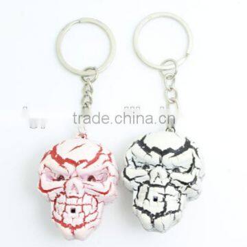 Custom plastic skull Led light Keychain