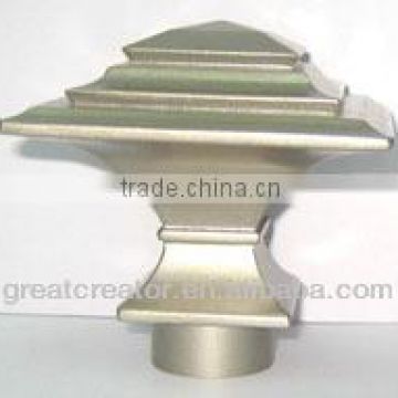 Modern Square Pewter Resin Finial for Metal Curtain Rod;Home Decoration Accessories; Manufacturer from China