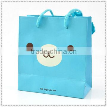 2013 New Product Colorful Blue Dog Paper Gift Cute Bags with Handle