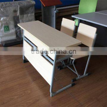 Double seater student desk and chair/school furniture manufacturer