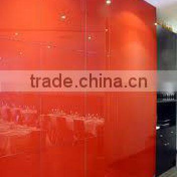 red painted glass curtain wall