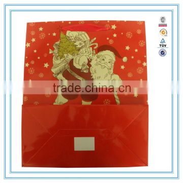 china wholesale father christmas printed gift paper bag manufacturer