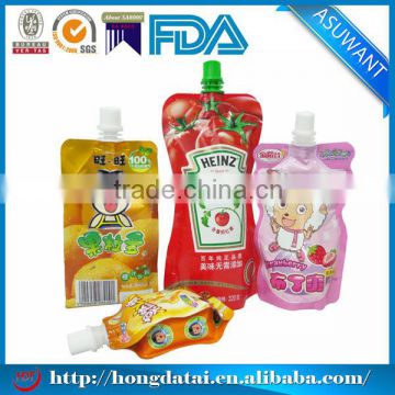 Food grade doypack jelly aluminium foil plastic packaging bag for liquid