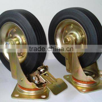 8" 200mm swivel rubber wheels for trash bins