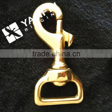 Solid Brass Swivel Eye Bolt Snap Hook