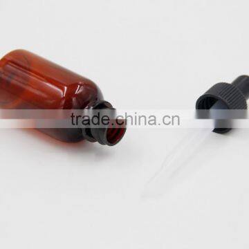 PET Plastic Boston Rounds Bottles With Dropper