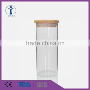 Trust wholesale custom Glassware manufacturer glass jar with bamboo lid Machine made