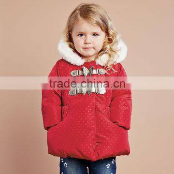 DB2701 dave bella 2015 winter infant coat baby padded jacket girls padded outwear girls coat red jacket