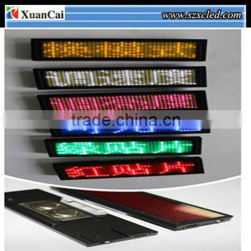 Factory price White 9'' x 3' Programmable LED scrolling message Badge