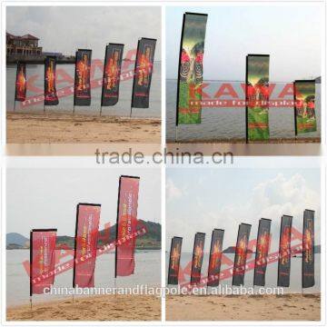 Safety flag pole for beach flag display