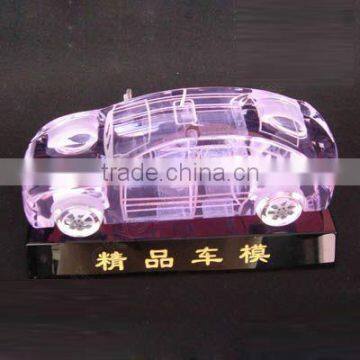 Wholesale 3d laser crystal car miniature models with LED light