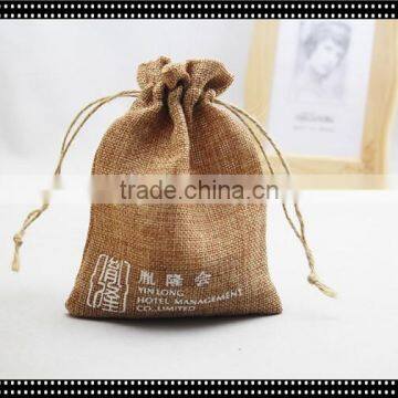 2015 new natural linen fabric pouch