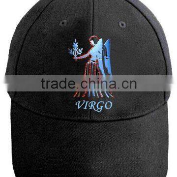 novelty&charming optical fiber flashing virgo embroidery baseball cap