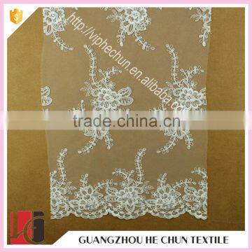 HC-5230-1 Hechun Wholesale White Vivid Link Fence Nigeria Bridal Lace Fabric