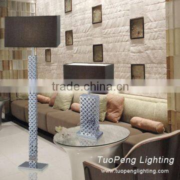 Steel base chrome finish table lamps