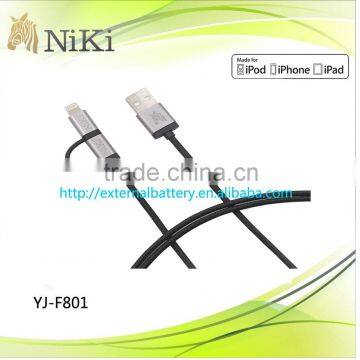 Multi-function 2 in 1 usb charging cable for mobile phone