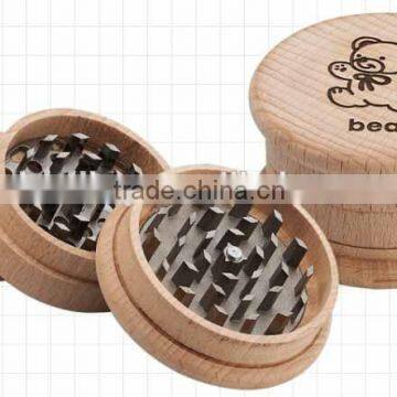 Wooden herb grinder, 3 layers tobacco grinder, diameter 65mm,