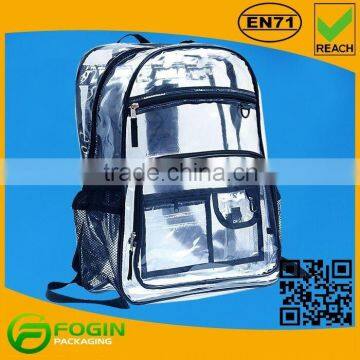 custom pvc clear waterproof rucksack