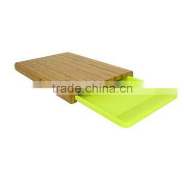 Cheap bamboo cutting boards with yellow plastic tray