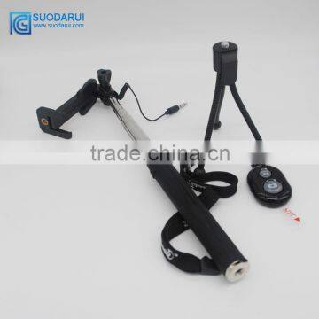 Hot selling selfie stick with sling,bluetooth remote, monopod wired mini selfie stick Mix colors