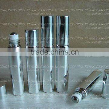 7.5ml Roll on perfume bottle with shiny silver UV coating