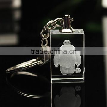 Crystal 3d baymax keychains for gifts