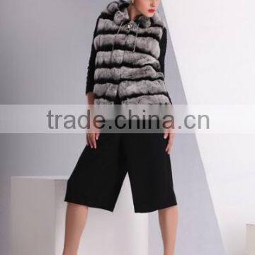 rex chinchilla fur vest,length60cm,bust90-100cm