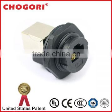 CHOGORI RJ45 series panel front mount ,180 degree lock bayonet type, RJ45 connector