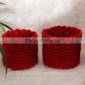 Cheap Wicker Rattan, Paper Rattan Baskets, Set of 3 -red photo-3