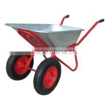 gavanized twin wheel / double wheels wheelbarrow