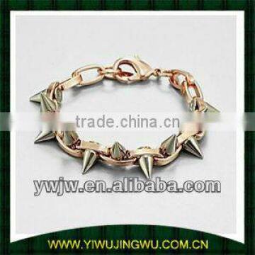 Gold Jewellery Two-Tone Double-Spiked Bracelet (JW-G1050)