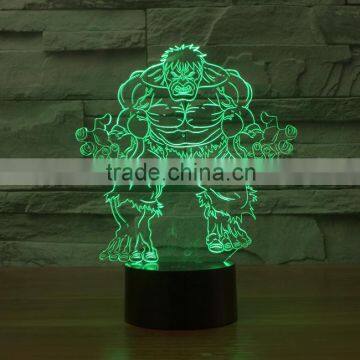 3D Optical Night Light Giant Green 7 RGB Light Colors 10 LEDs AA Battery or DC 5V Mixed Lot photo-4