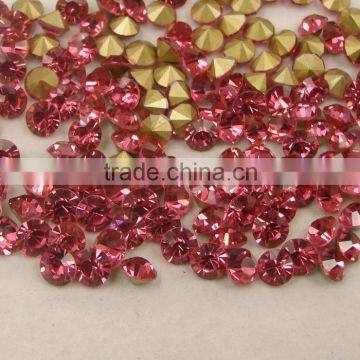 Big discount fancy back foiled round pointback rhinestone for girl dress