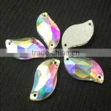 high brightness sew-on crystal rhinestone S shape 14x30mm with nice packing for clothing,shoes and other decoration