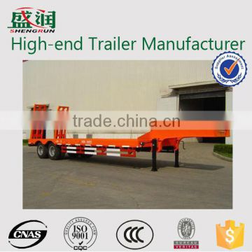 hot sale Shengrun brand 60 tons low bed semi trailer/heavy duty 3 axle low bed trailer/carbon steel low flatbed semi trailer