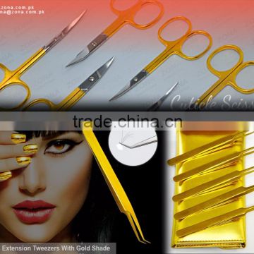 Golden Eyelash Scissors / Golden Eyelash Extension Tools Tweezers Kit