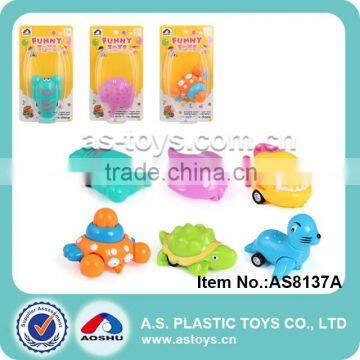 6 Style octopus/sea lion/shrimp/turtle pull back sea animals toys for kid