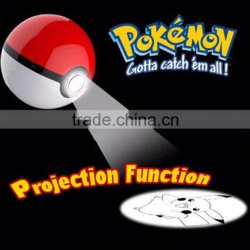 portable poke ball power bank 12000mah pokeball power charger with projection function