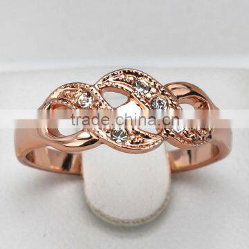 Fashion Hollow Spiral Micro Pave Simple Ring Rose Gold Plated Wide Rings For Women photo-2