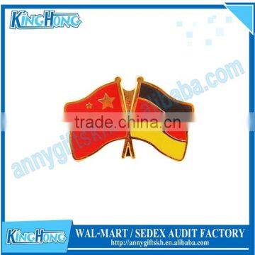 Country flag shaped gold plating badges