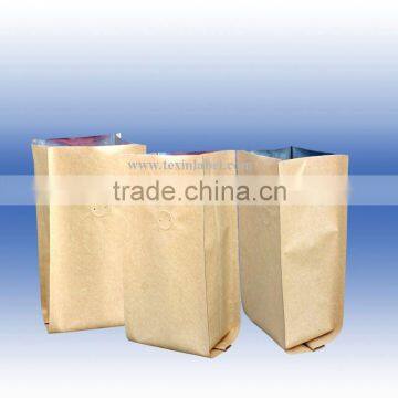 Kraft coffee pouches side gusset with foil lined