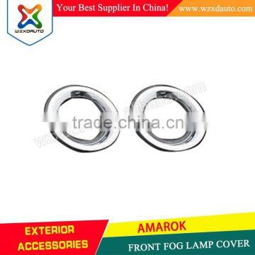 VW AMAROK CHROME BUMPER FOG LIGHT LAMP TRIM COVER SURROUNDS SET