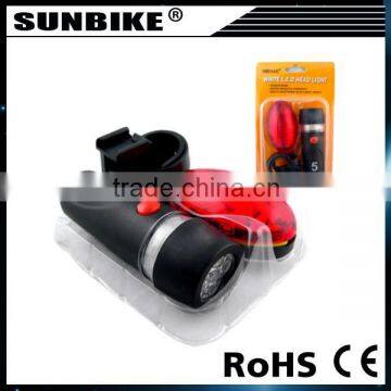 5LED Rear and Front Silverline Bike LED Lights With Bracket