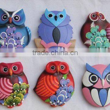 3" S/6 Owl polyresin fridge magnet for home decoration